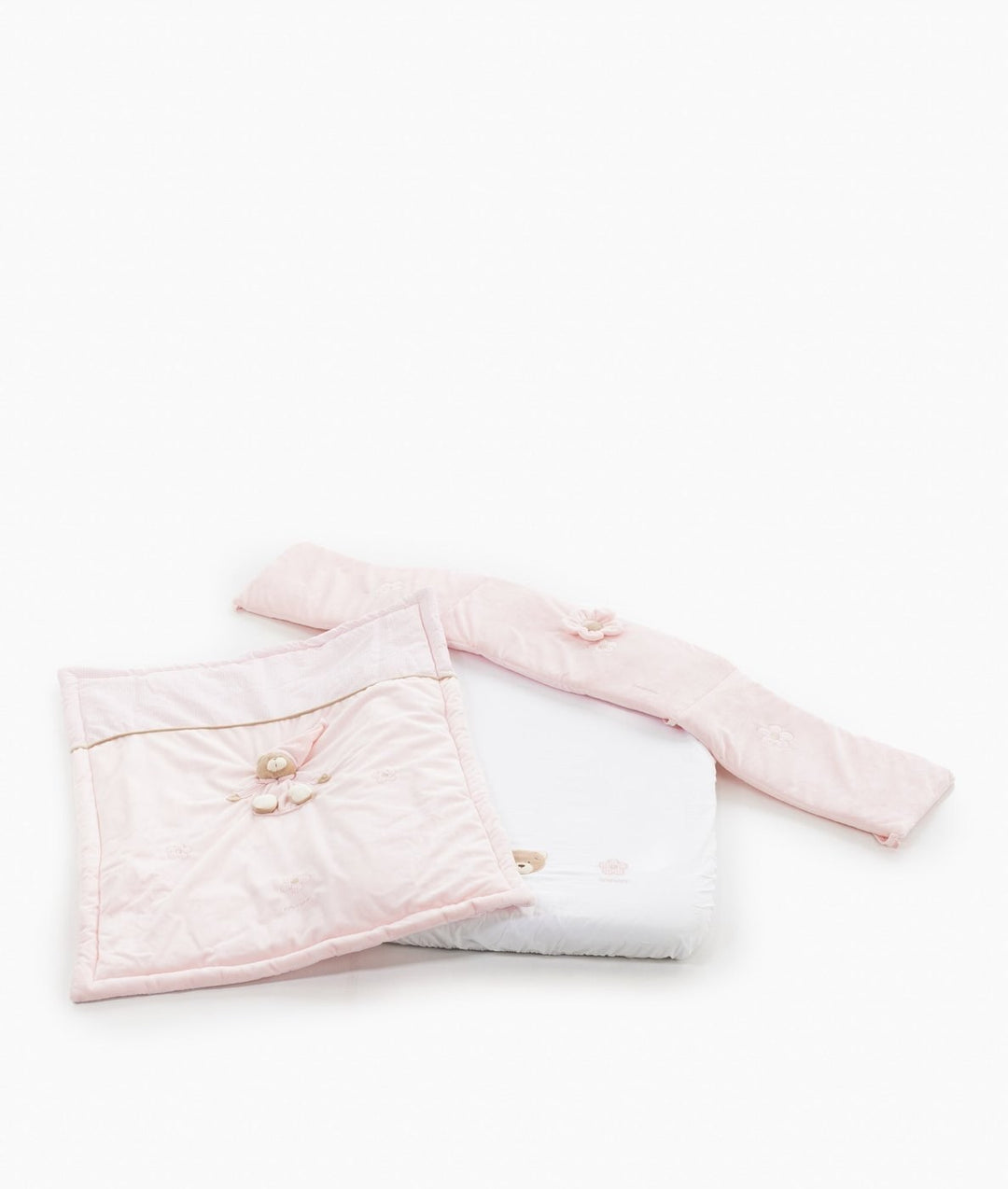 Pink baby bassinet bedding