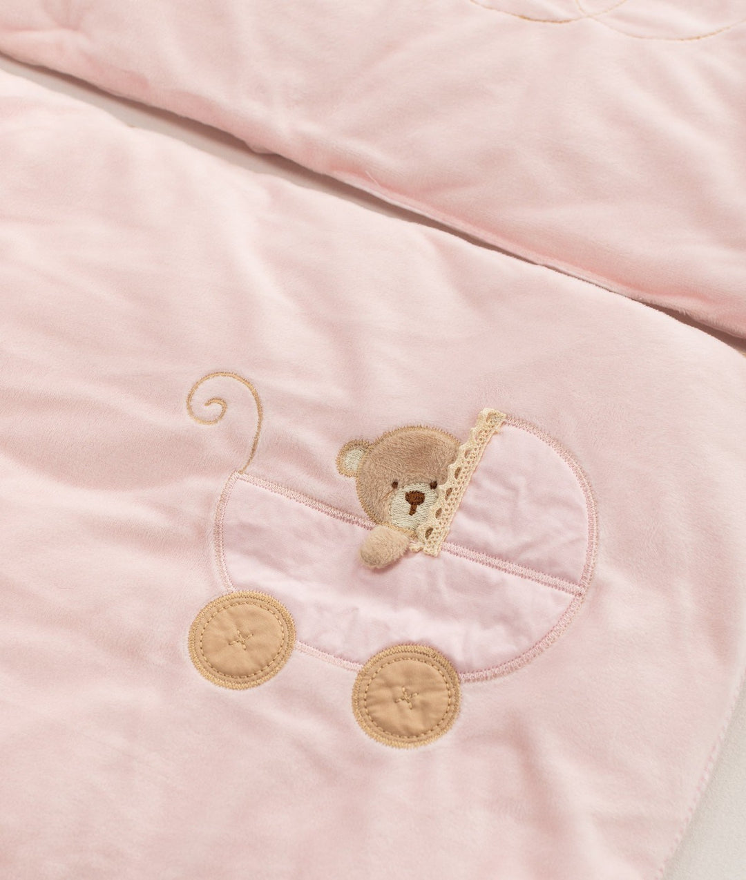 Pink cot bumper set for baby cot