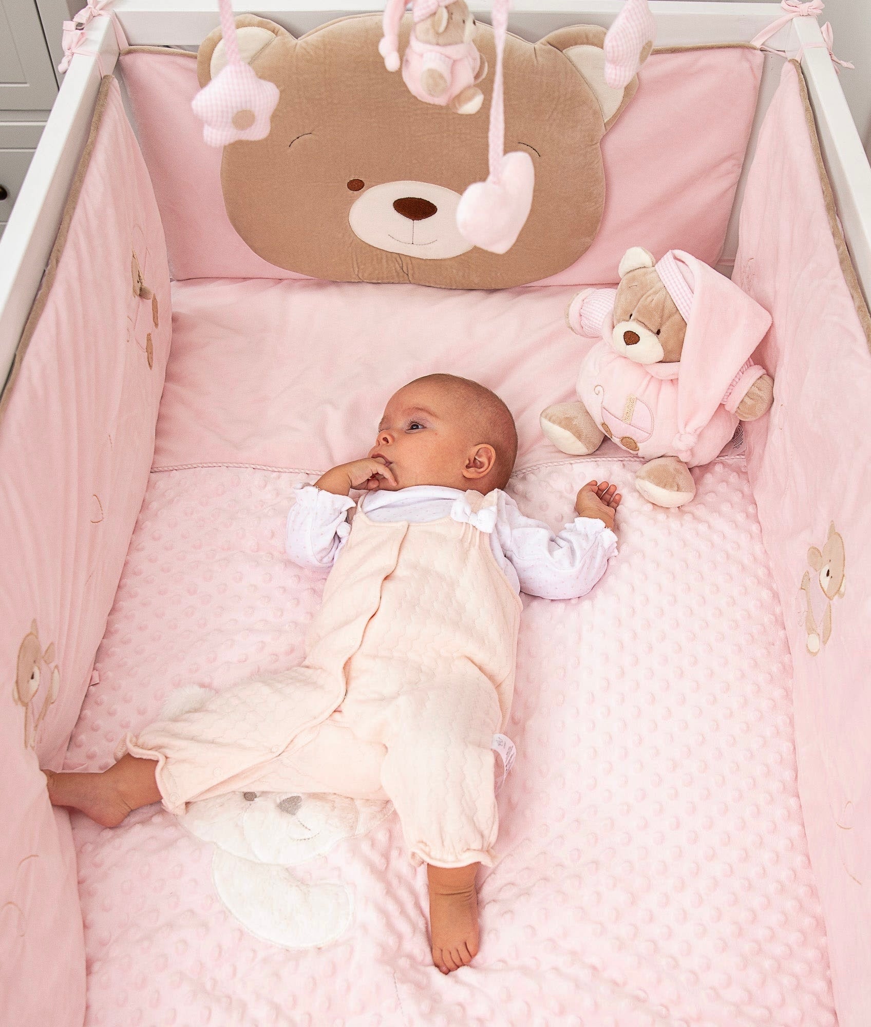 4pc Cot Bumper Set Pink FlyByFly Nursery and Baby FLYBYFLY Australia New Zealand