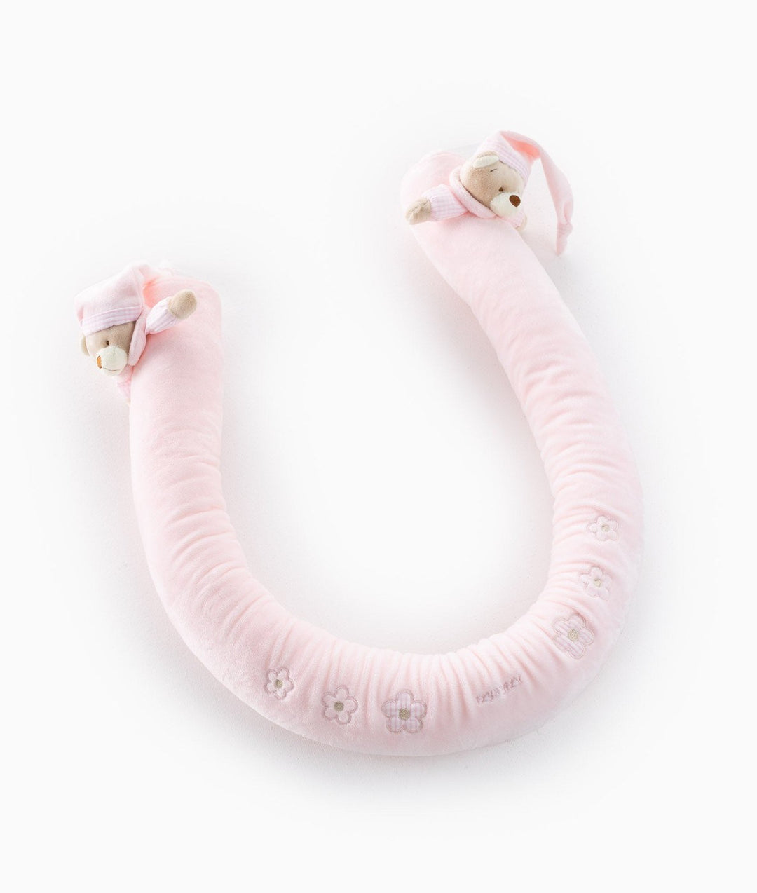 Bear baby bolster in pink