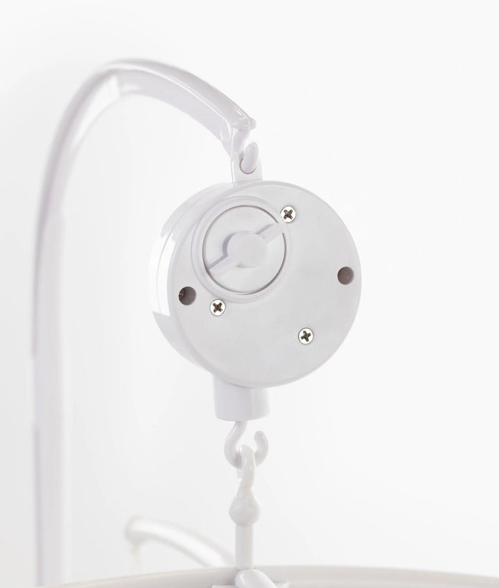 wind-up music box mechanism for battery-free lullaby mobile