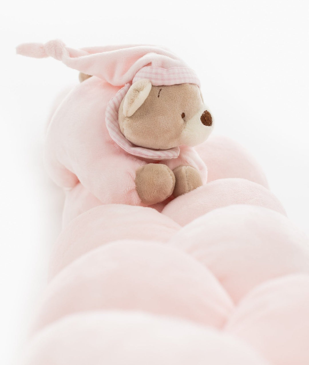 Braided toddler bolster in pink