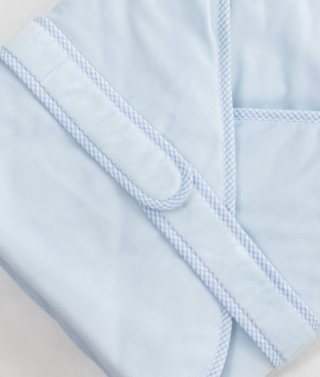 Soft hooded baby wrap in blue