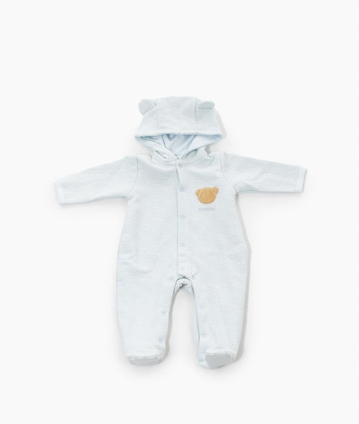 Hooded Bear Jumpsuit - Blue