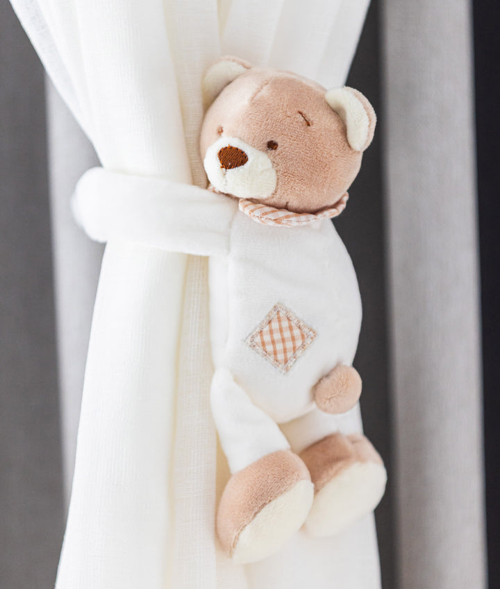 Bear Curtain Tieback | Beige & White