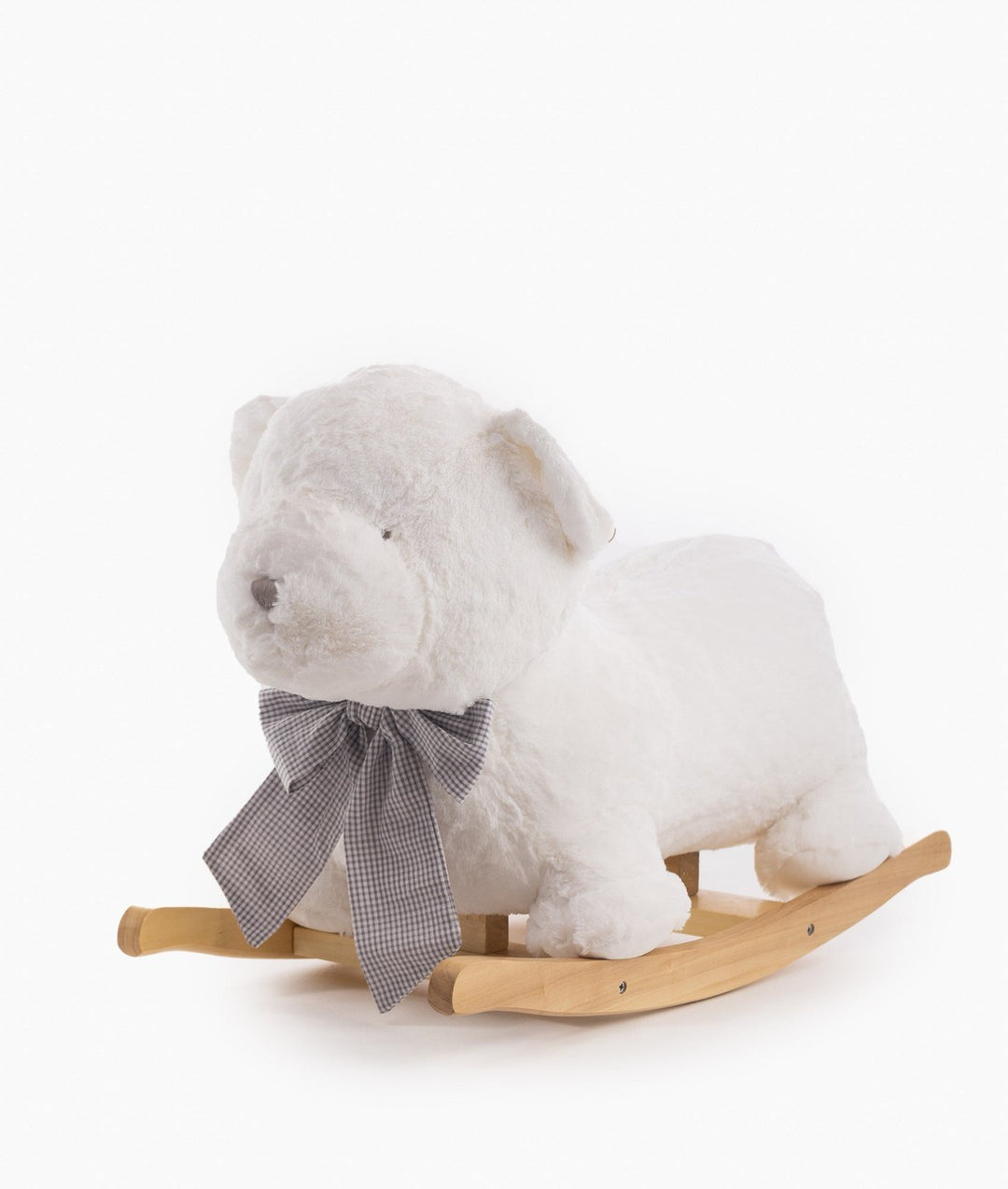 White and grey rocking teddy bear for toddlers and kids