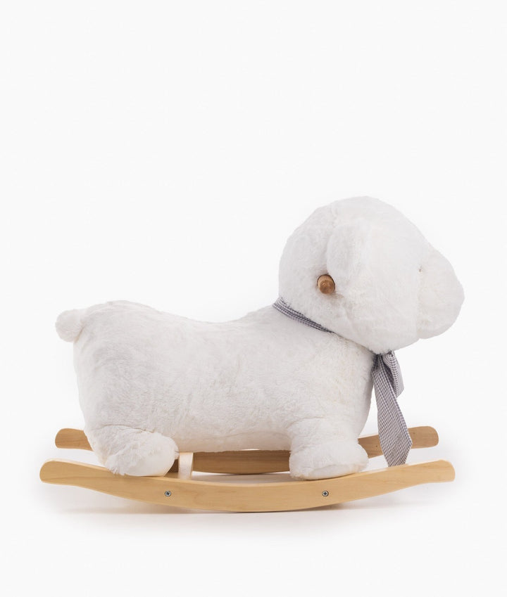 White and grey rocking teddy bear for toddlers and kids