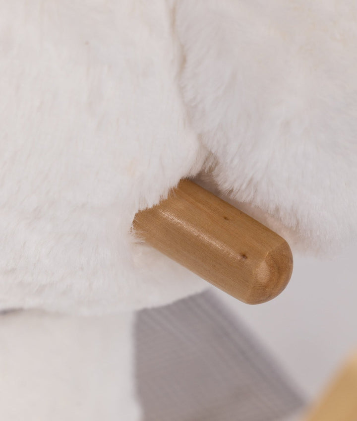 White and grey rocking teddy bear for toddlers and kids