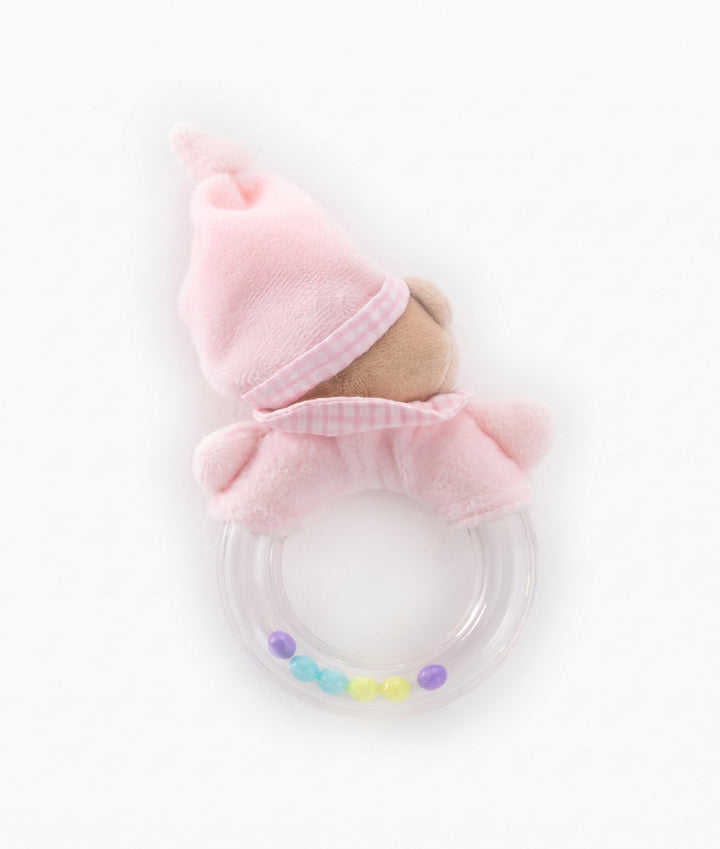 Baby Bear Rattle in Pink by FlyByFly