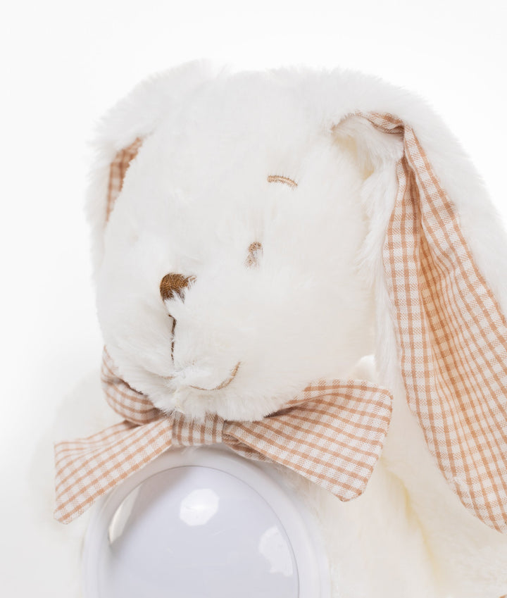 White and beige bunny musical night light for nursery