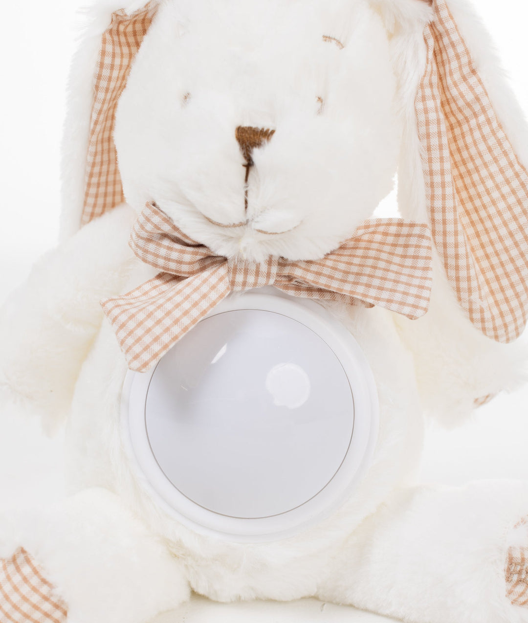 White and beige bunny musical night light for nursery