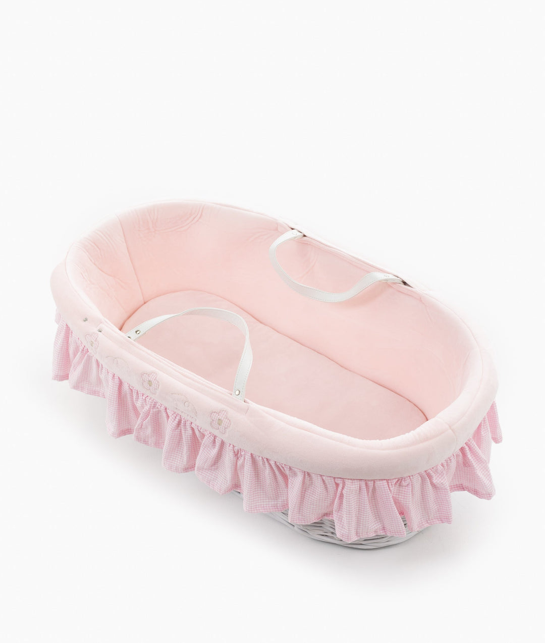 Baby Moses basket and stand set in pink