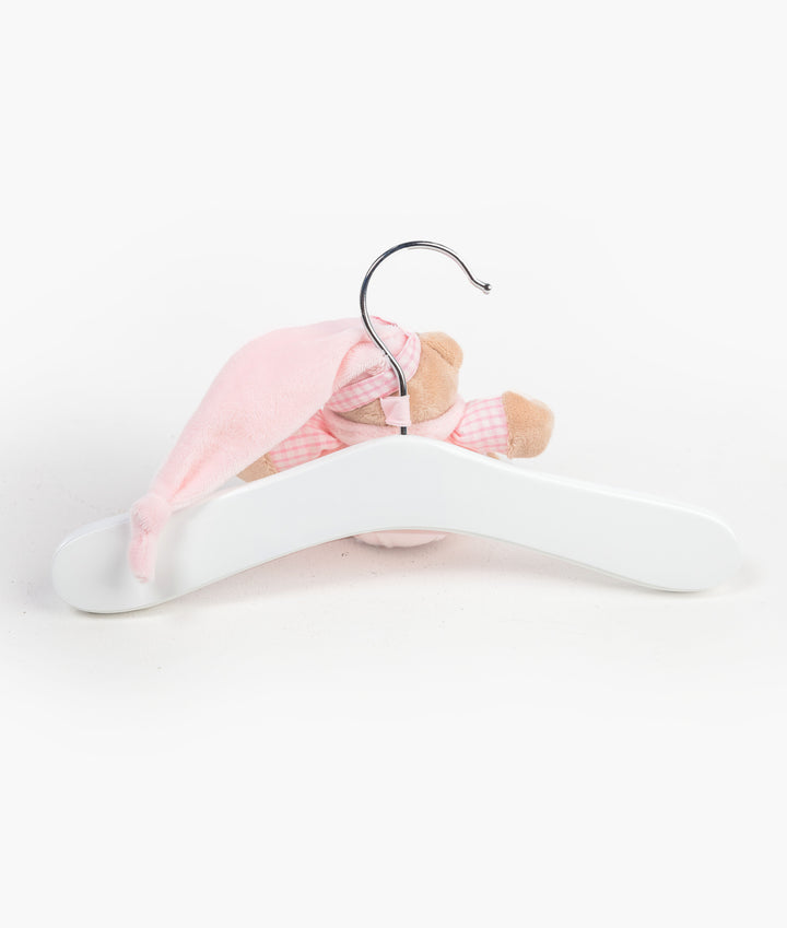 Baby wooden clothes hanger in pink