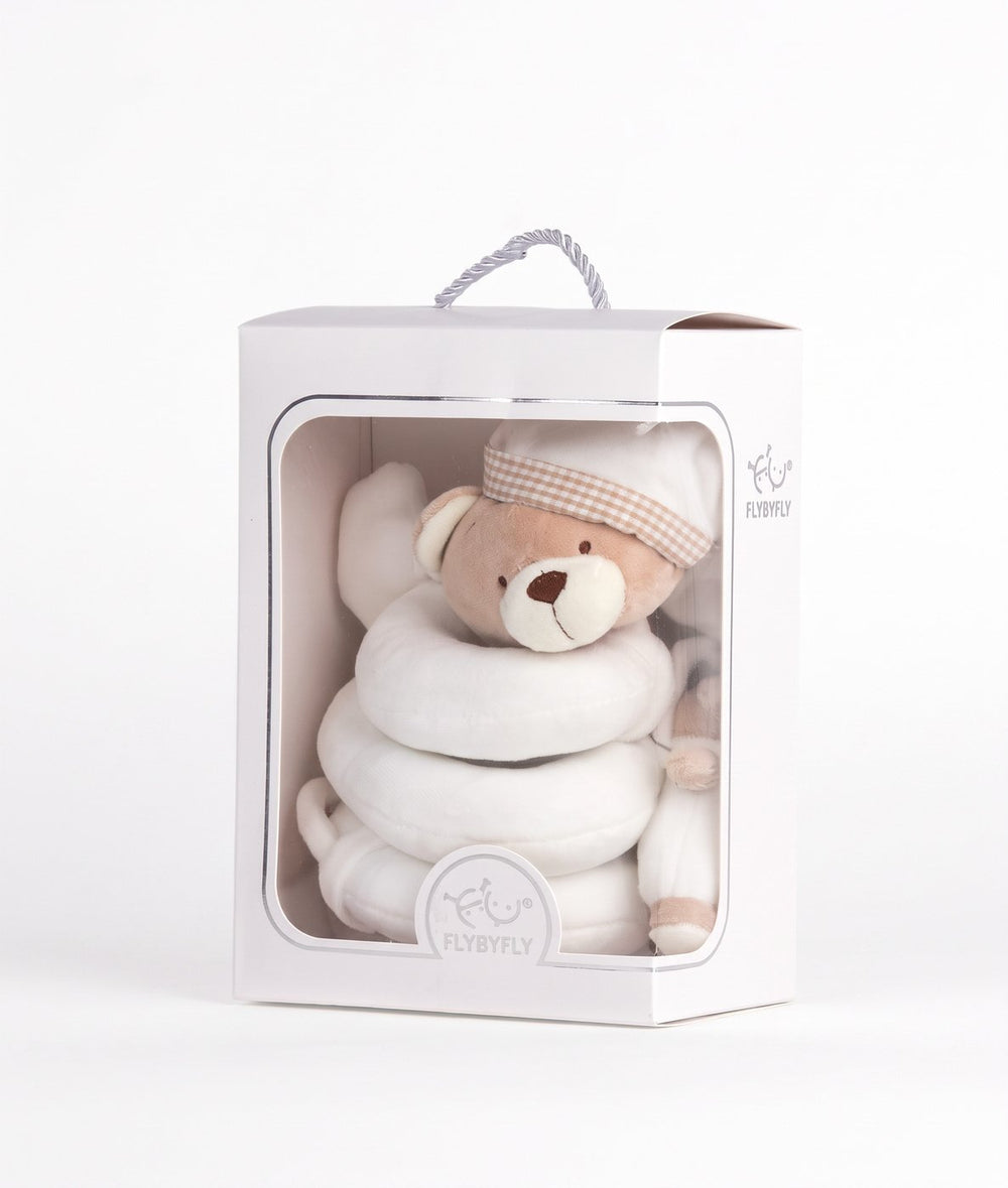 Bear Spiral Activity Toy in Beige & White by FlyByFly