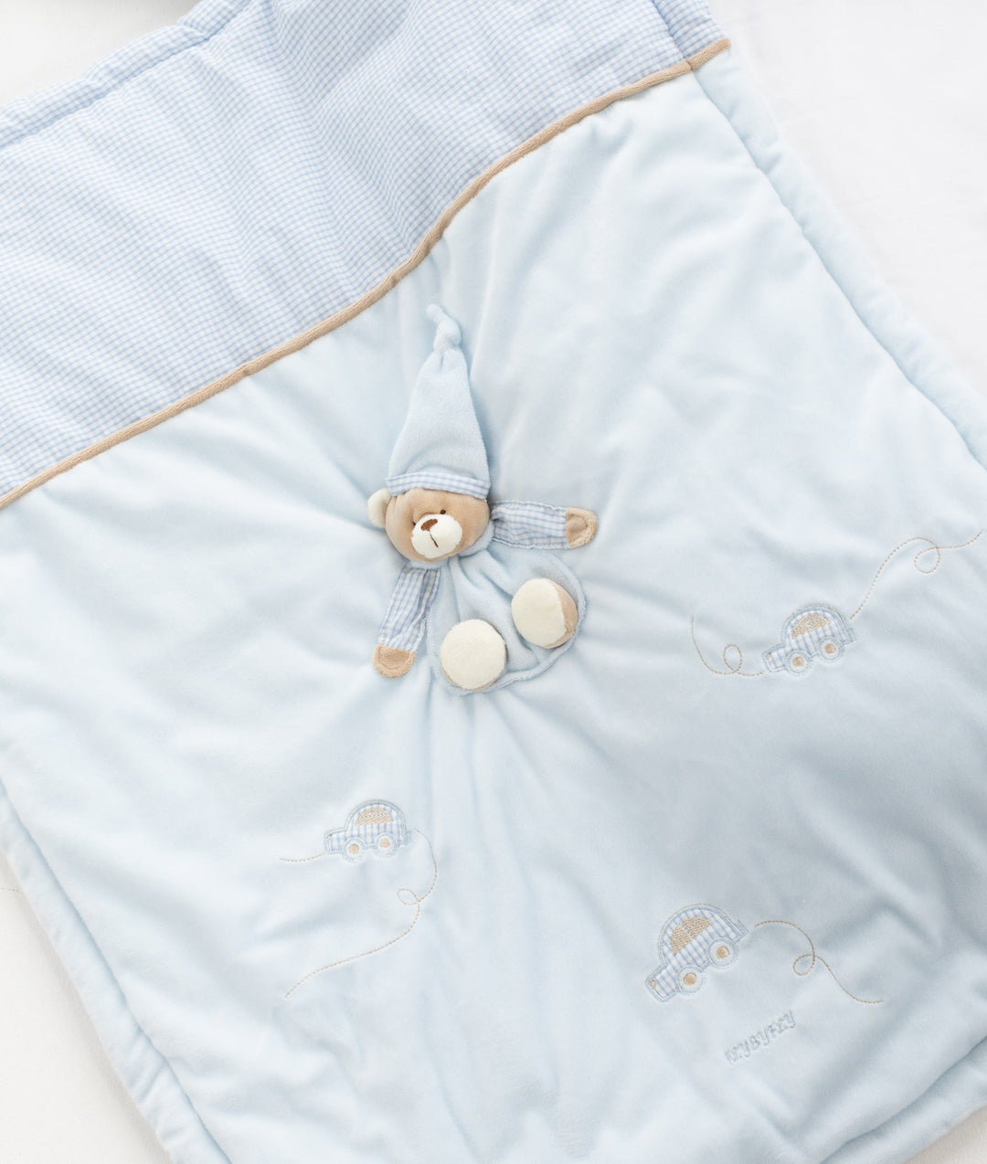 Blue baby bassinet bedding