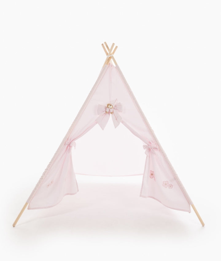Pink kids teepee tent for nursery and playroom