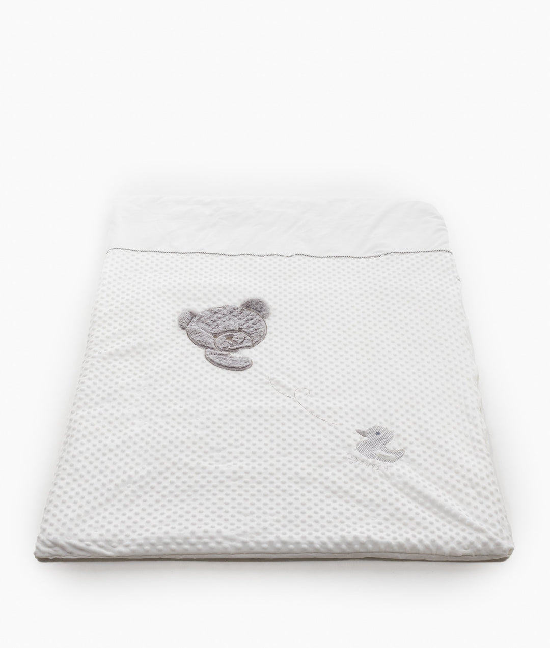 White and grey toddler bubble quilt and cover set
