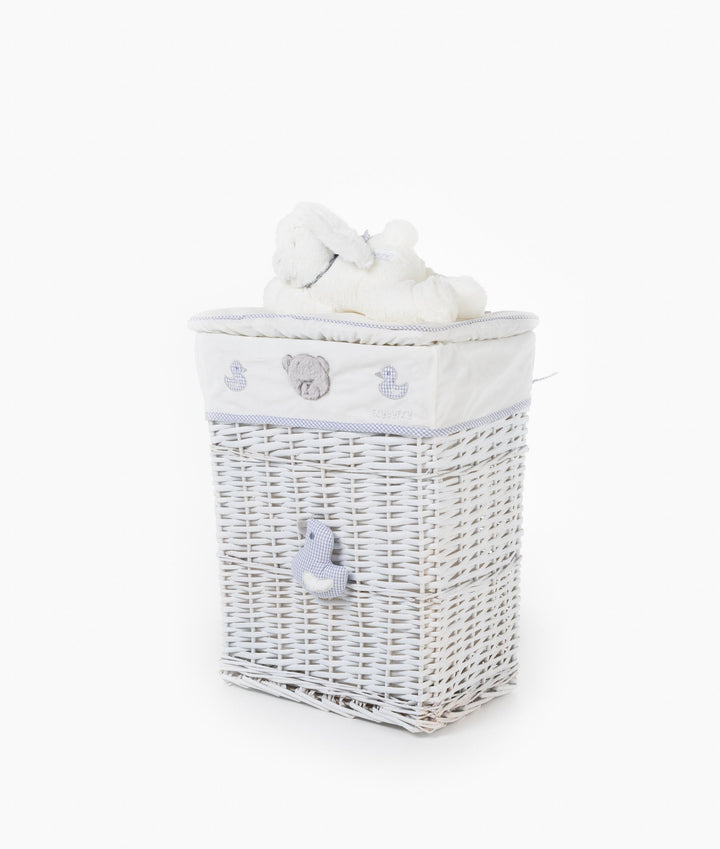 White and grey bunny square basket set