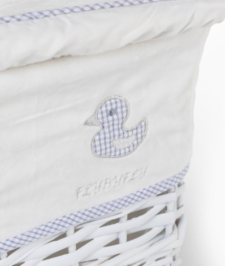White and grey bunny square basket set