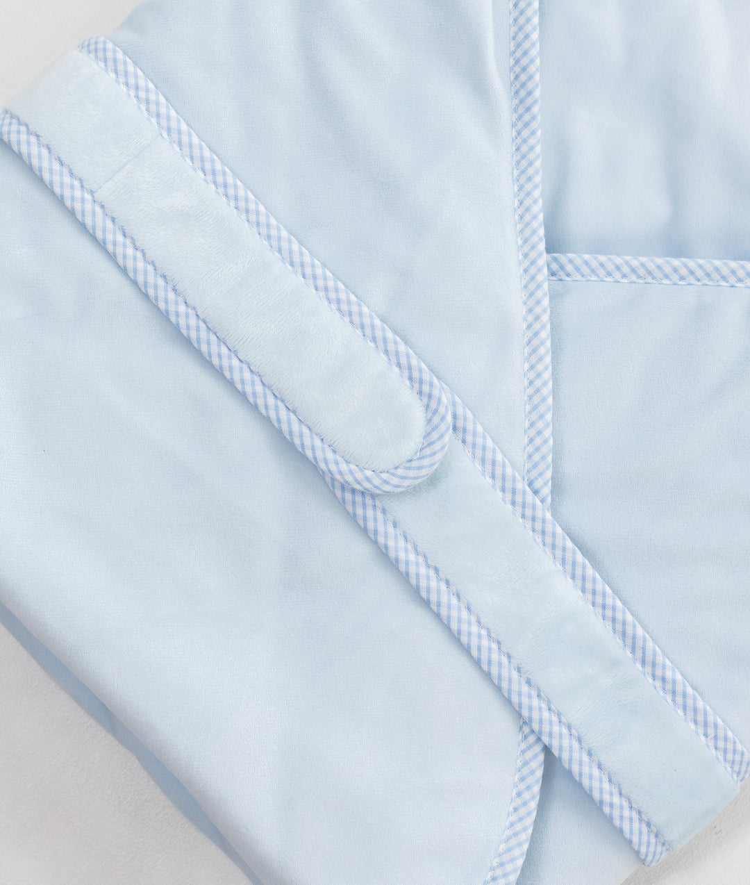 Soft hooded baby wrap in blue
