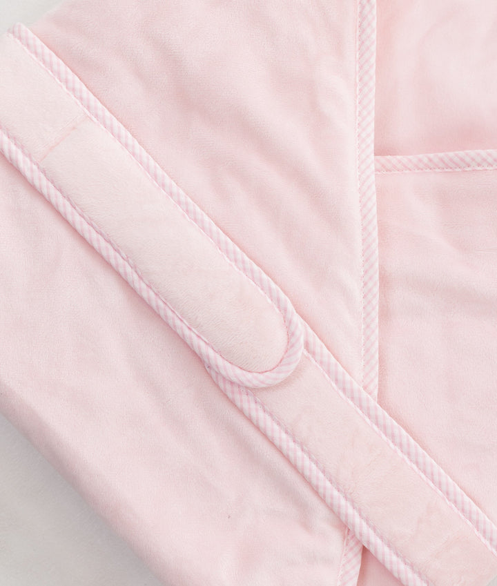 Soft hooded baby wrap in pink