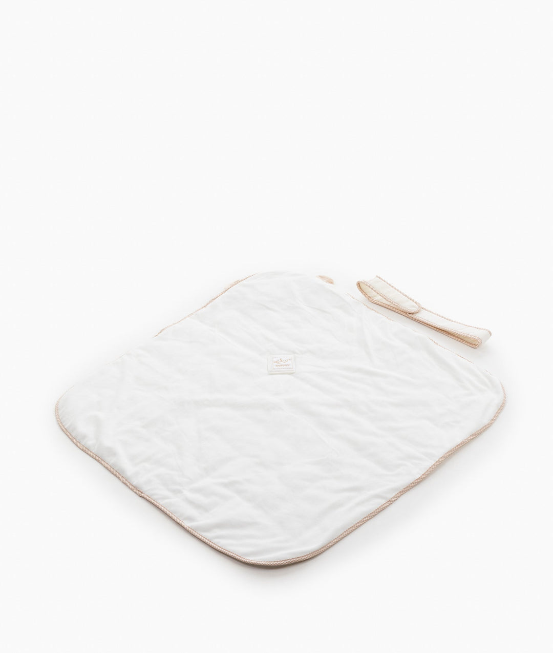 Soft hooded baby wrap in white and beige