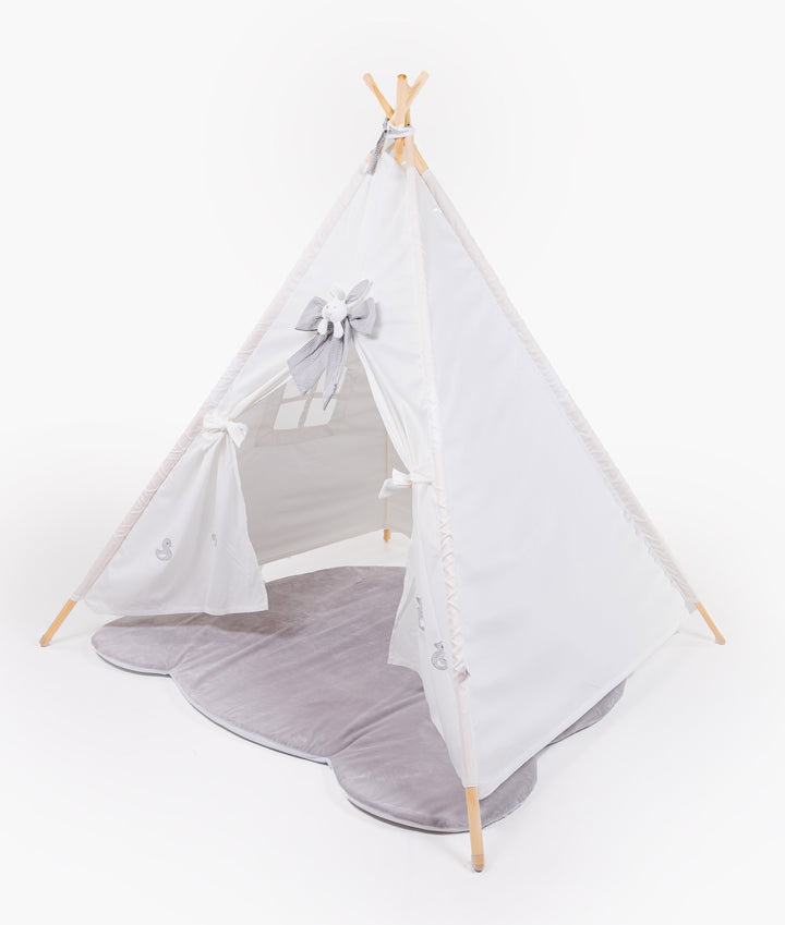 White kids teepee tent for nursery and playroom