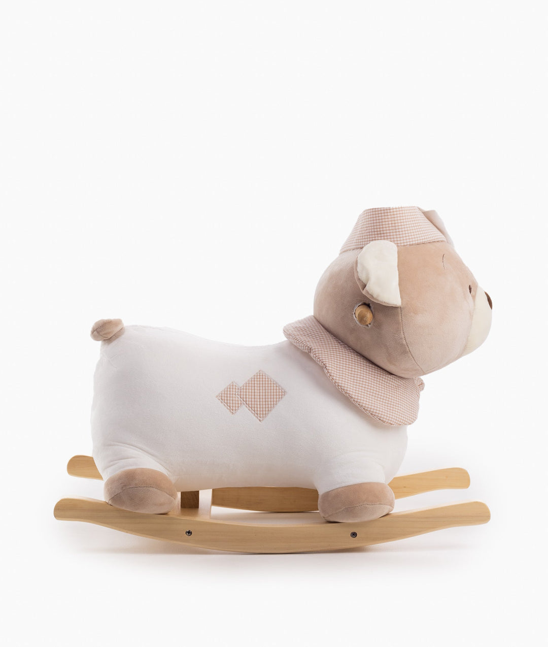 White and beige rocking teddy bear for toddlers